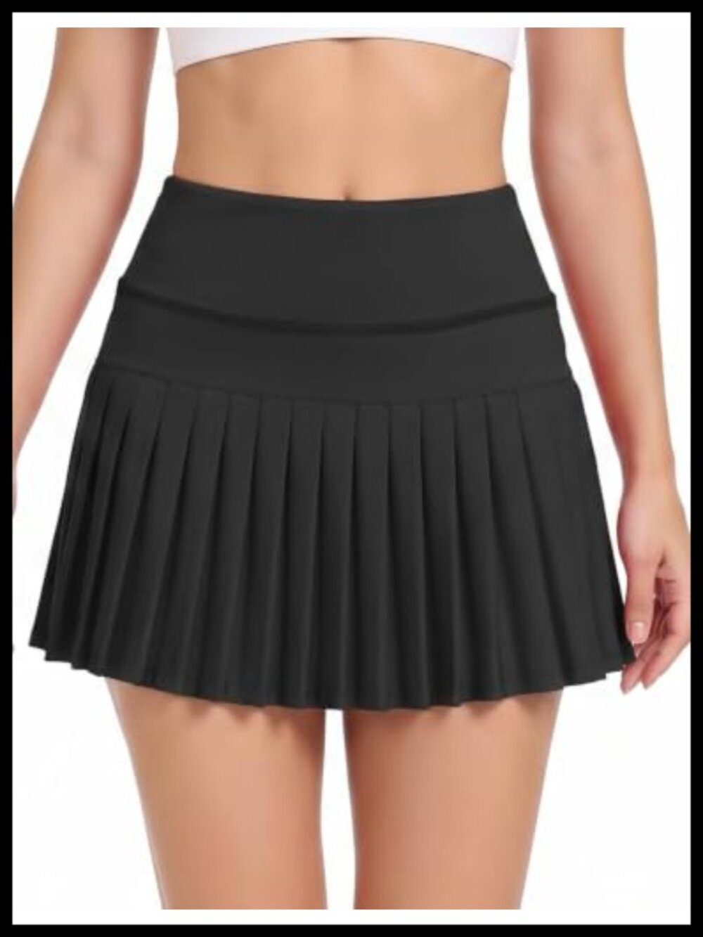 High Waisted Pleated Athletic Skort with Built-in Shorts and Pockets